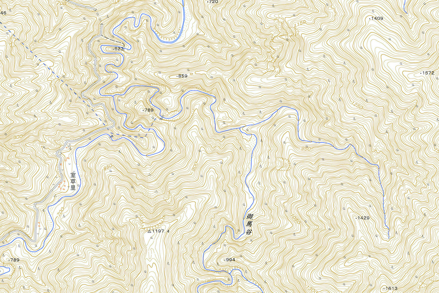 【遊び場の探し方】ルートマップを手放して、地形図を見つめ直してみる 身延の谷（地形図）
